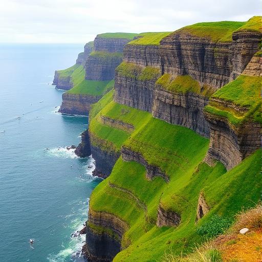 Falaises côtières verdoyantes d'Irlande