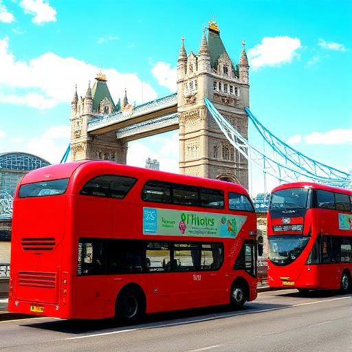 Tower Bridge et bus rouge à Londres