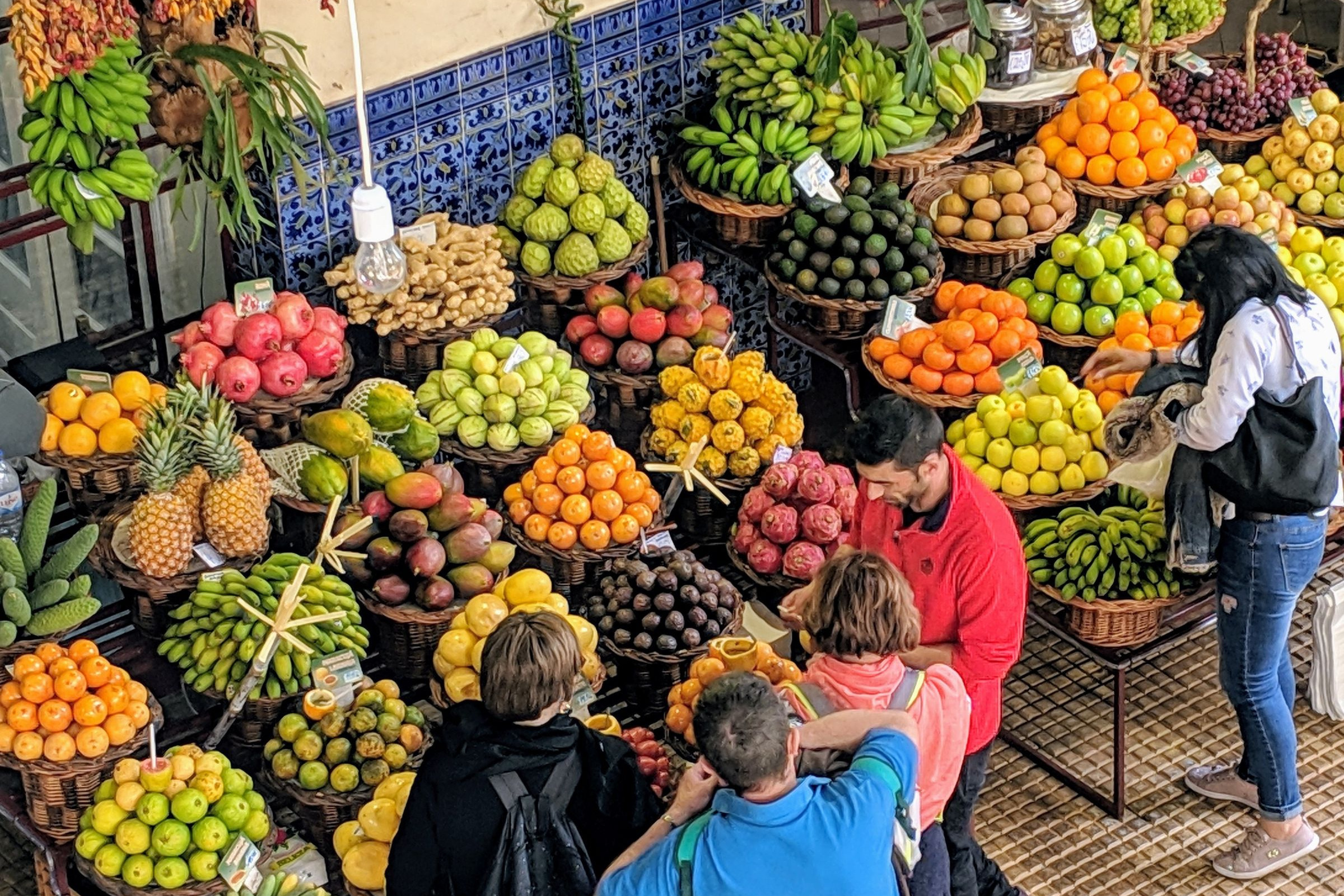 Traditional restaurant table in Madeira with local specialities